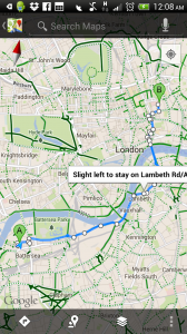 Cycling directions on Google Maps for Android