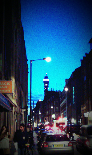 BT Tower in dusk on June 21st