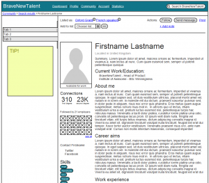 Talent Profile - Wireframe